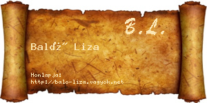 Baló Liza névjegykártya
